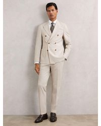 Reiss - Slim-Fit Textured Suit Trousers With Wool - Lyst