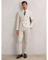 Reiss - Slim-Fit Textured Suit Trousers With Wool - Lyst