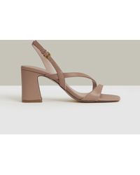 Reiss - Alice - Nude Strappy Leather Heeled Sandals, Us 8 (uk 6) - Lyst
