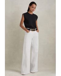 Reiss - Maize - White Flared Side Seam Jeans - Lyst