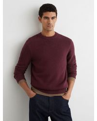 Reiss - Wool-Blend Rib-Detail Crew-Neck Jumper - Lyst