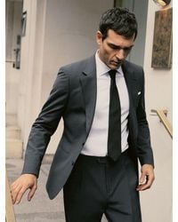 Reiss - Promise - Grey Tailored Fit Wool-blend Single-breasted Suit Blazer, 48 L - Lyst