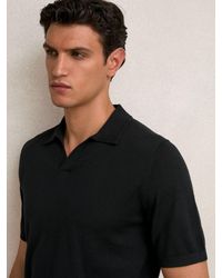 Reiss - Merino Wool Open Collar Polo Shirt - Lyst