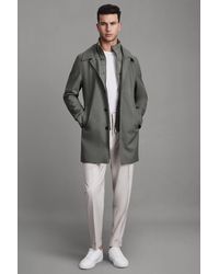 Reiss - Perrin - Green Jacket With Removable Funnel-neck Insert - Lyst