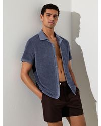 Reiss - Towelling Short-Sleeve Shirt - Lyst