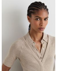 Reiss - Collar-Insert Jersey-Knit Top With Wool - Lyst