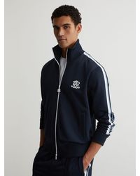 Reiss - Monogram Relaxed Dual-Zip Track Jacket - Lyst
