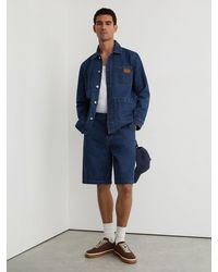 Reiss - Monogram Relaxed-Fit Denim Shorts - Lyst