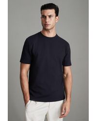 Reiss - Cooper - Navy Slim Fit Honeycomb T-shirt, Uk 2x-large - Lyst