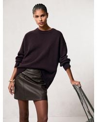 Reiss - Leather Welt-Pocket Mini Skirt - Lyst