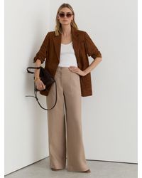Reiss - Petite Linen Wide-Leg Trousers - Lyst