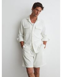 Reiss - Vento - White Textured Twin-pocket Regular-fit Shirt, S - Lyst
