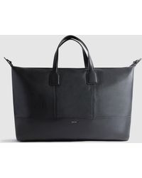 Reiss - Carter - Black Leather Holdall, One - Lyst