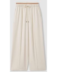 Reiss - Petite Waistband Detail Wide Leg Trousers - Lyst