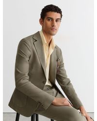 Reiss - Garment-Dyed Piqué Single-Breasted Suit Blazer Tailored-Fit - Lyst