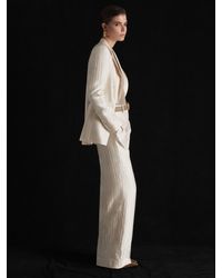 ATELIER - Satin Pinstripe Wide-Leg Trousers - Lyst