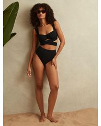 Reiss - Cristina - Black High Rise Bikini Bottoms, Us 2 - Lyst