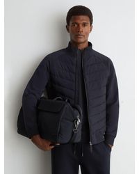 Reiss - Hybrid Quilted And Interlock Zip Jacket - Lyst