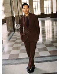 Reiss - Mineral - Chocolate Brown Classic Fit Wool-blend Suit Trousers, 30w X 31l (uk 30 R) - Lyst