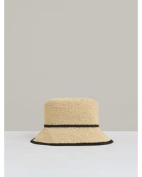 Reiss - Tipped Straw Bucket Hat, S & M - Lyst