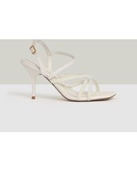 Reiss - Leather Beaded-Strap Stiletto Sandals - Lyst