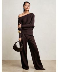 Reiss - Asymmetric Draped Knitted Jumper - Lyst