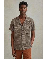 Reiss - Grove - Multi Jacquard Cuban Collar Shirt - Lyst