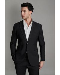 Reiss - Hope - Black Modern Fit Wool Blend Single Breasted Blazer - Lyst