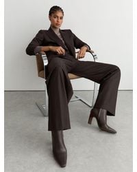 Reiss - Leather Chisel-Toe Block-Heel Ankle Boots - Lyst