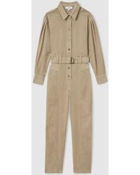 Reiss - Mara Jumpsuit Cotton Plain - Lyst
