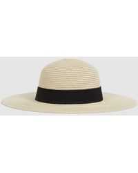 Reiss - Lexi - Natural Lexi Woven Wide Brim Hat - Lyst