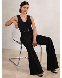 Reiss - Petite Patch-Pocket Flared Jeans - Lyst
