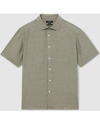 Reiss - Holiday Slim Fit Linen Button-Through Shirt - Lyst
