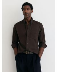 Reiss - Cotton Flannel Button-Down Shirt Regular-Fit - Lyst