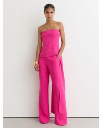 Reiss - Strapless Drape-Detail Structured Top - Lyst