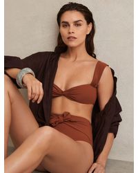Reiss - Twist Front Bikini Top - Lyst