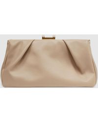 Reiss - Madison - Taupe Madison Leather Clutch Bag, One - Lyst