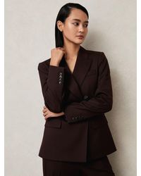 Reiss - Wool-Blend Double-Breasted Suit Blazer - Lyst