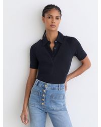 Reiss - Collar-Insert Jersey-Knit Top With Wool - Lyst