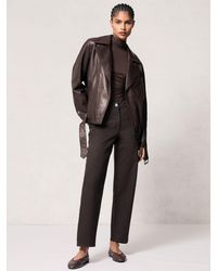 Reiss - Leather Biker Jacket - Lyst