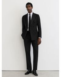 Reiss - Side Stripe Tailored Fit Wool-Blend Tuxedo Trousers - Lyst