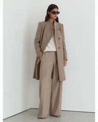 Reiss - Wool-Blend Wrapover Mid-Length Coat - Lyst