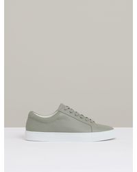 Reiss - Tumbled-Leather Low-Top Trainers - Lyst