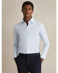 Reiss - Voyager - Soft Blue Regular Fit Travel Shirt, Xxl - Lyst