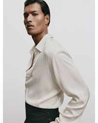Reiss - Atelier Herringbone-Stripe Long-Sleeve Shirt Regular-Fit - Lyst