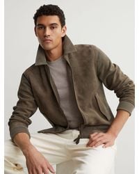Reiss - Suede Zip-Through Jacket - Lyst