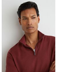 Reiss - Merino Wool Half-Zip Funnel-Neck Jumper - Lyst
