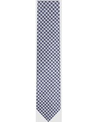 Reiss - Gesu - Airforce Blue Silk Dogtooth Tie, One - Lyst