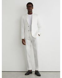 Reiss - Tailored Fit Linen-Twill Tailored-Fit Suit Trousers - Lyst