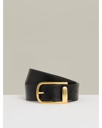 Reiss - Iyla - Black Leather Half Keeper Belt, S - Lyst
